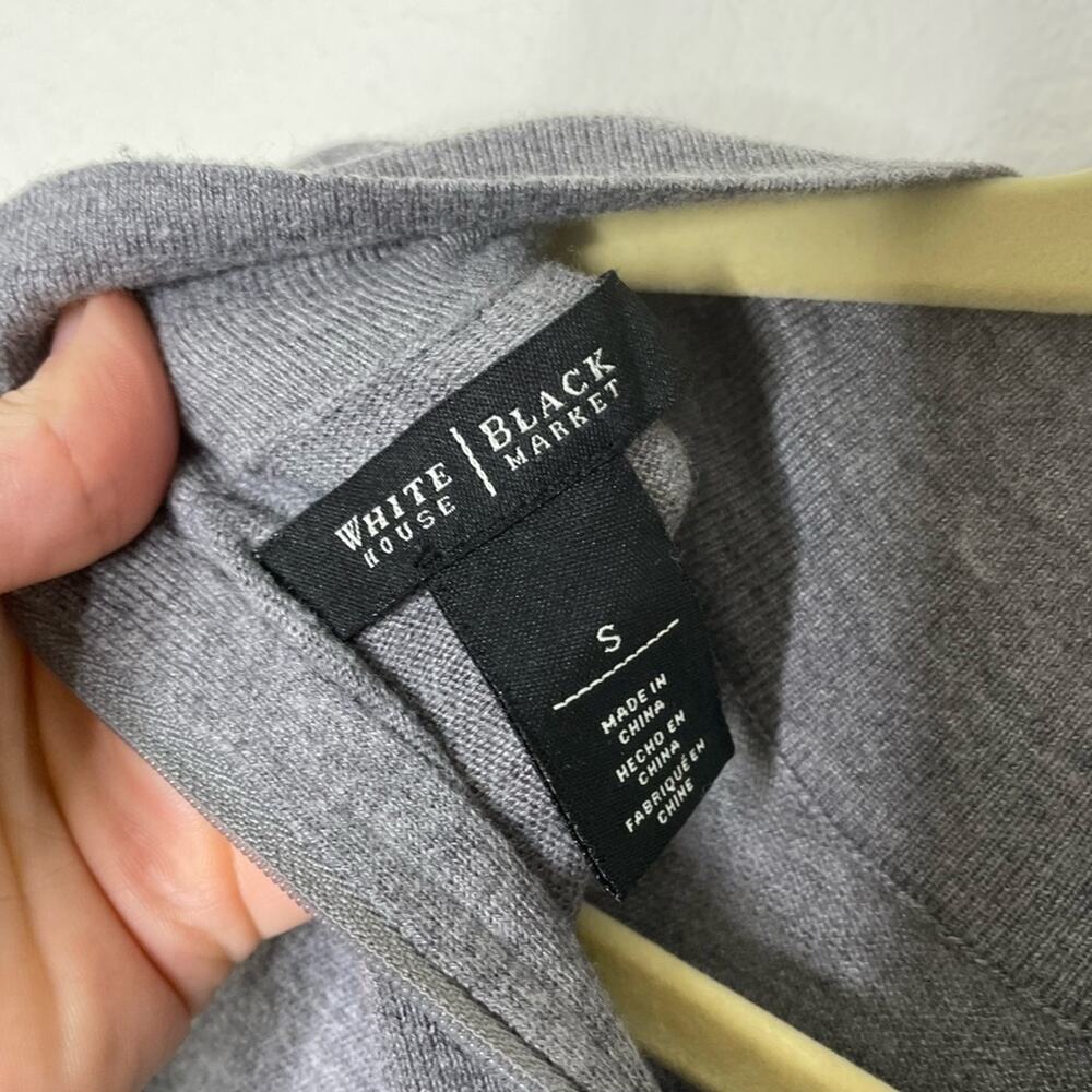 White House Black Market sweater dress Gray Neutral Dress size small Basic Y2K - Picture 3 of 6